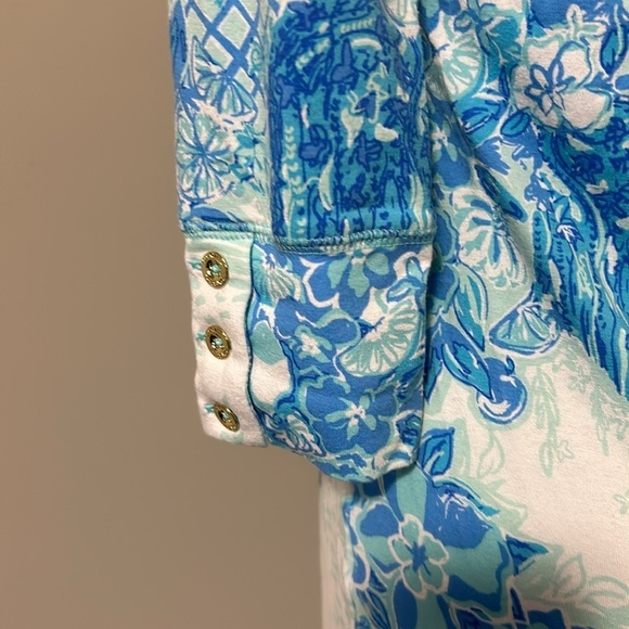 Lilly Pulitzer Sophie Shift Dress Toile Me About It UPF 50+ Blue White Sz XXS - Picture 8 of 14